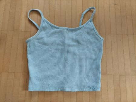 Sommertop, Rippstruktur, hellblau