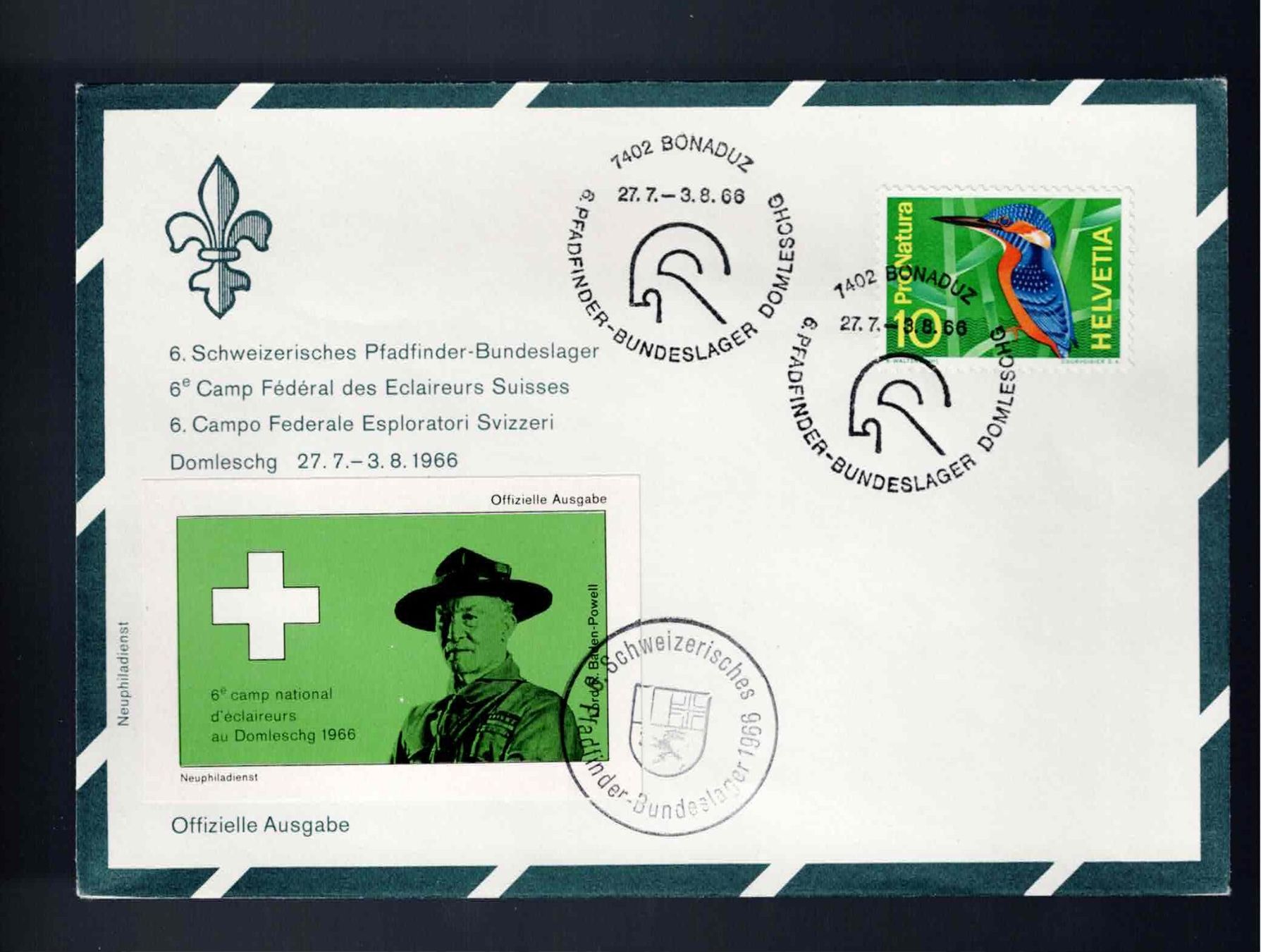 Tutti i francobolli: CH FDC 1966 Bonaduz – Usato da Koblenz venduto da Markenhimmel