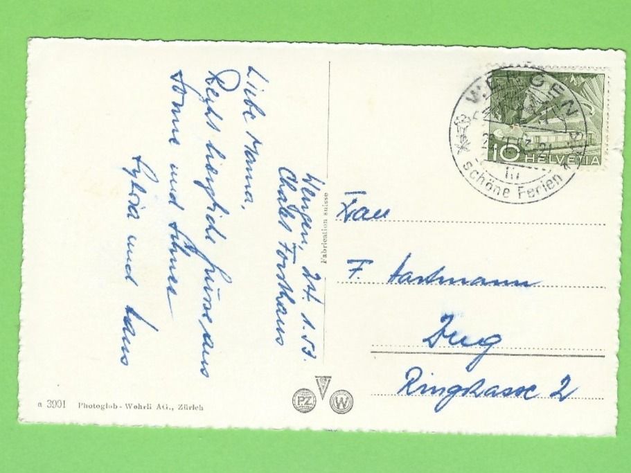 Cartoline postali: Wengen mit Jungfrau – Usato da Zürich venduto da t24_de 1