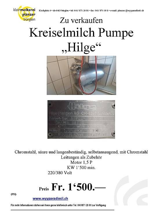 Stillzubehör: Kreiselmilch Pumpe Hilge – Gebraucht aus Bürglen UR von Bedatell