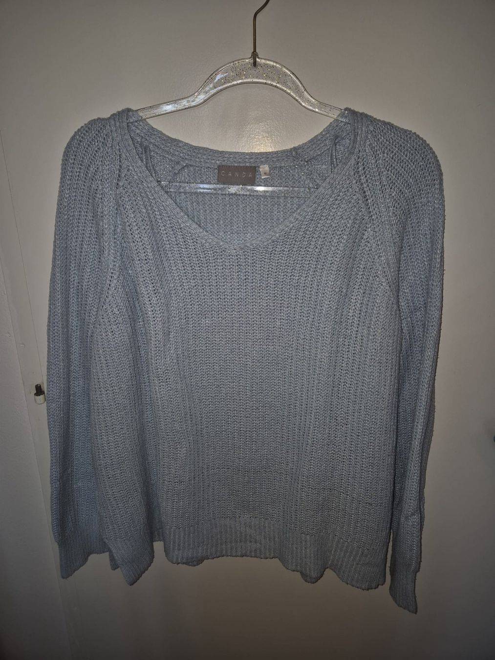 Tops: Pull Canda bleu maille torsadée taille M occasion – Gebraucht aus Onex von CollectionPassion