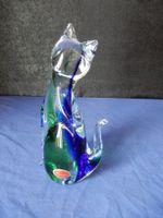 Murano Glas Katze, blaue und grüne Farben, sehr gut