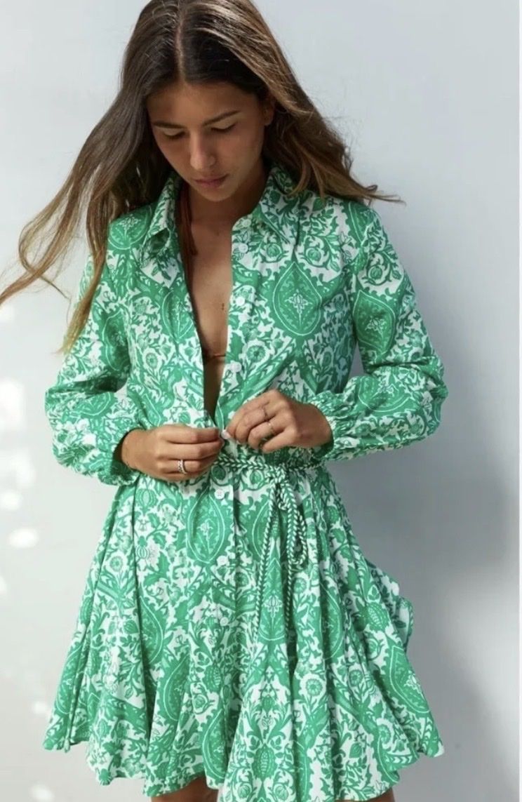 Zara Vestiti: Sommerkleid Gemustert Grün  – Usato da Schaan venduto da kri_tsw8