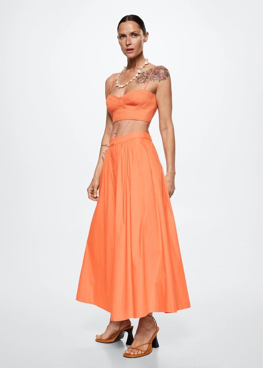 Mango Röcke: Mango Orange Flared Midi Skirt Size S – Gebraucht aus Zürich von ann_in_zuri 1