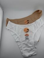 Damen Slips Modal Gr. L, Beige und weiss , 2 St.