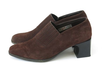 Bottines ARCHE vintage en daim marron, taille 37.