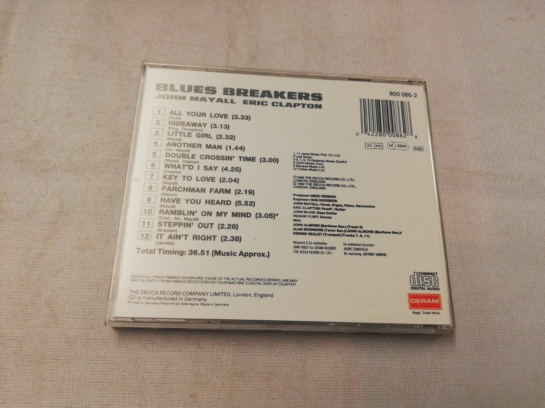CD: BLUES BREAKERS, JOHN MAYALL WITH ERIC CLAPTON – Usato da Bern venduto da Vinylsound.ch 1