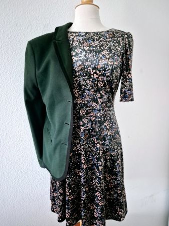 HALLHUBER KLEID DRESS 36 S SAMT SAMTKLEID TOP zu JACKE BOOTS