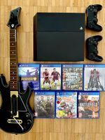 PS4 Konsole mit 7 Games und Guitar Hero Gitarre