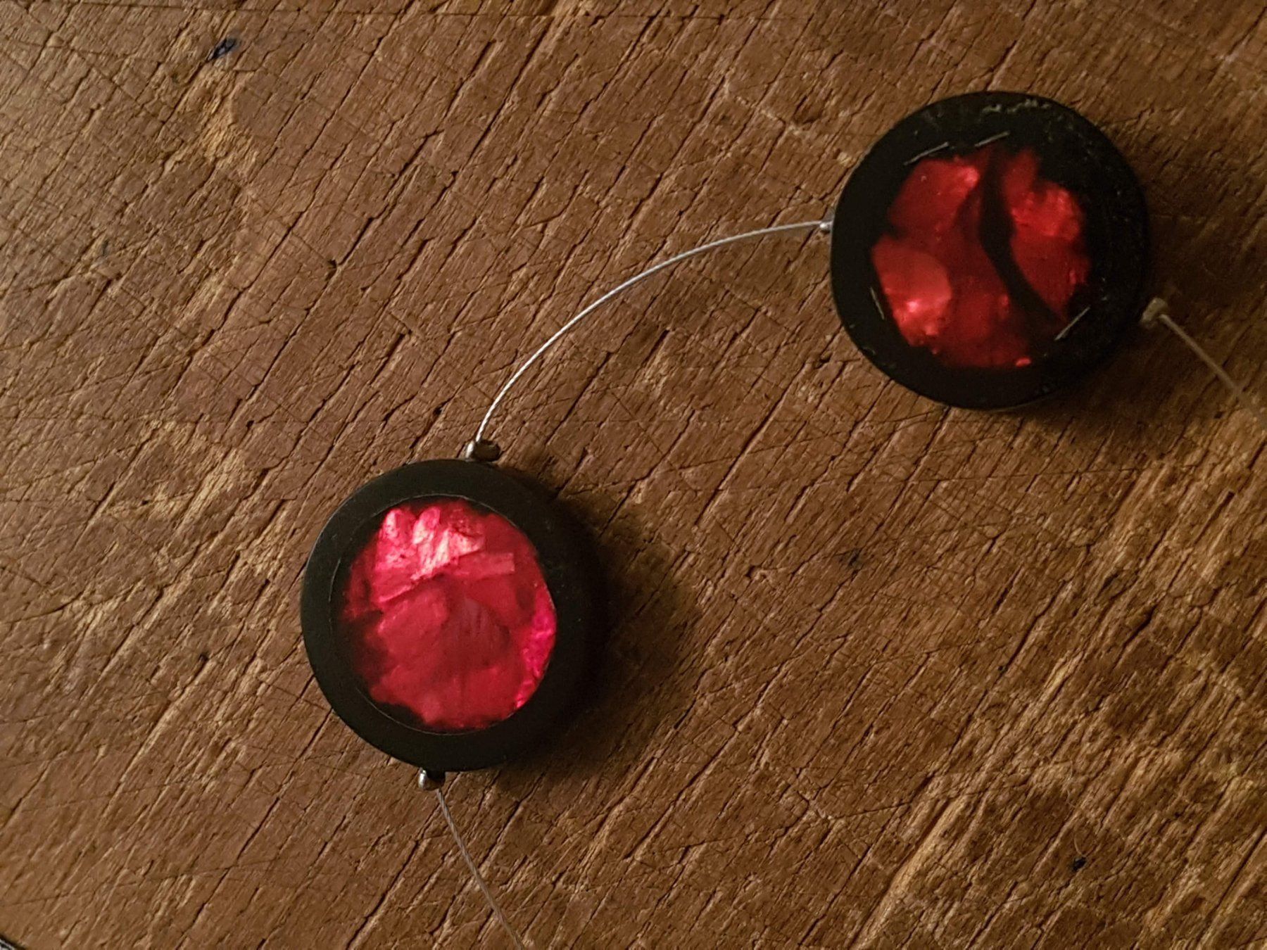 Ketten: Kette m. rot-schwarzen Glitzer-Rondellen – Gebraucht aus Ettingen von Maranathatalitha 4
