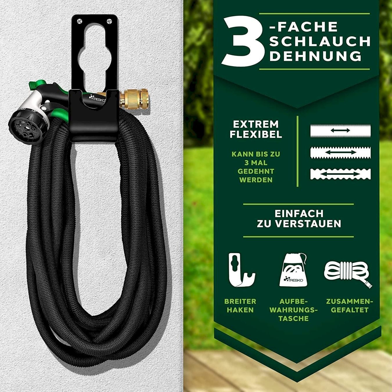Tubi & Tubi flessibili: TRESKO Gartenschlauch Schwarz 30m – Nuovo e nell'imballaggio originale da Bottighofen venduto da zaap 2