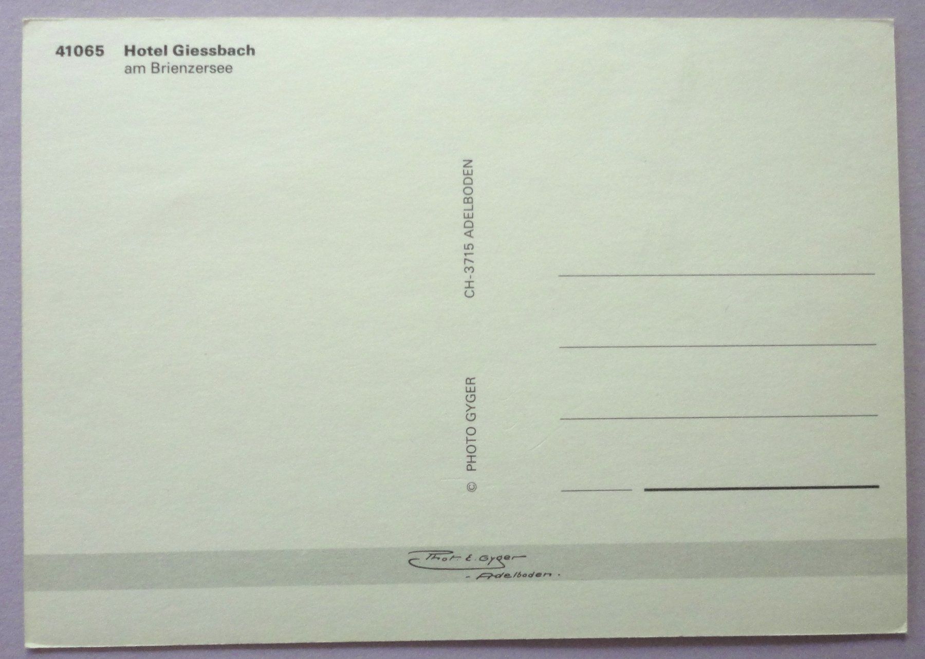 Cartoline postali: Hotel Giessbach am Brienzersee – Usato da Fétigny venduto da Billy2miny 1