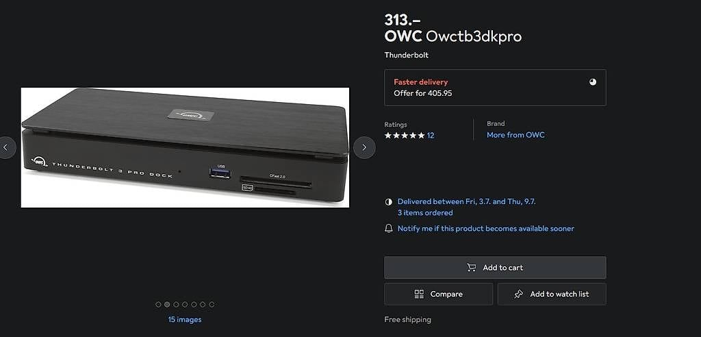 OWC Dockingstation: OWC thunderbolt 3 Pro Dock – Gebraucht aus Nyon von PMargarido