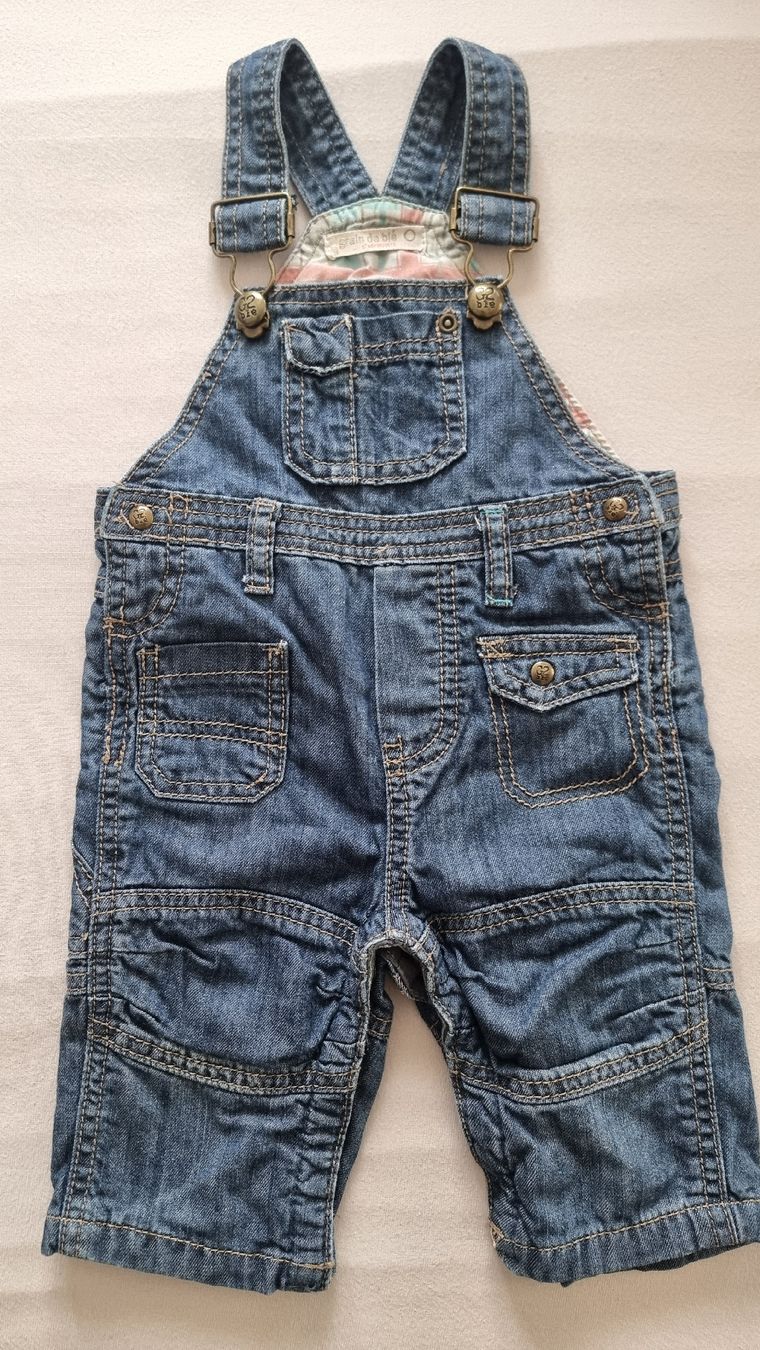Pantaloni: Salopette en jean bébé taille 3 mois – Usato da Bern venduto da Ninath