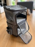 Reisekoffer für Haustiere, 2-stöckig, Rollen, Grau, Top...