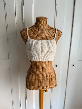 ZARA - cropped Stricktop offweiss S