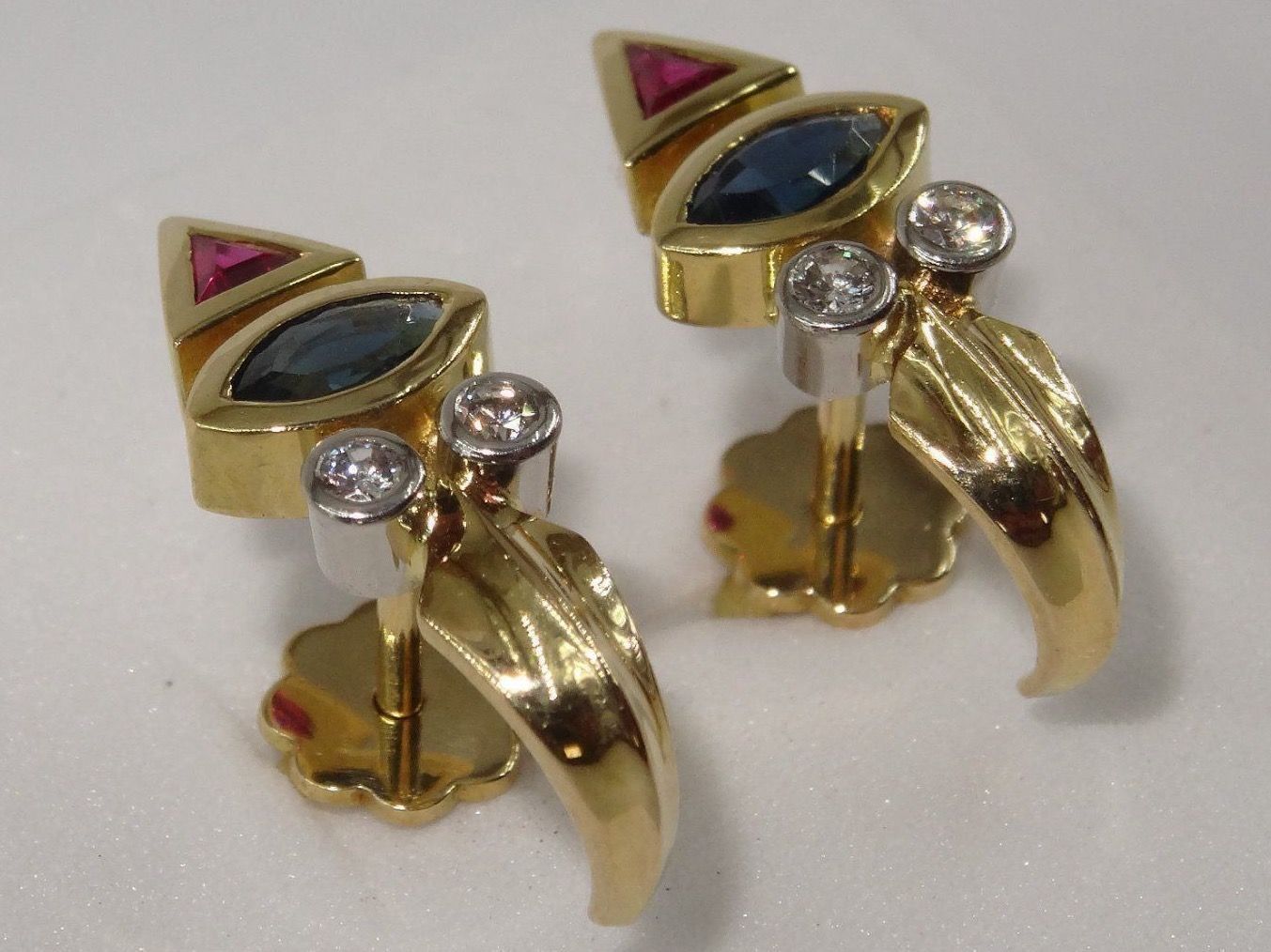 Bucherer Orecchini pendenti & Orecchini a lobo: Ohrstecker 750 Gold mit Edelsteinen NEU – Nuovo (secondo la descrizione) da Matten b. Interlaken venduto da kero71 2