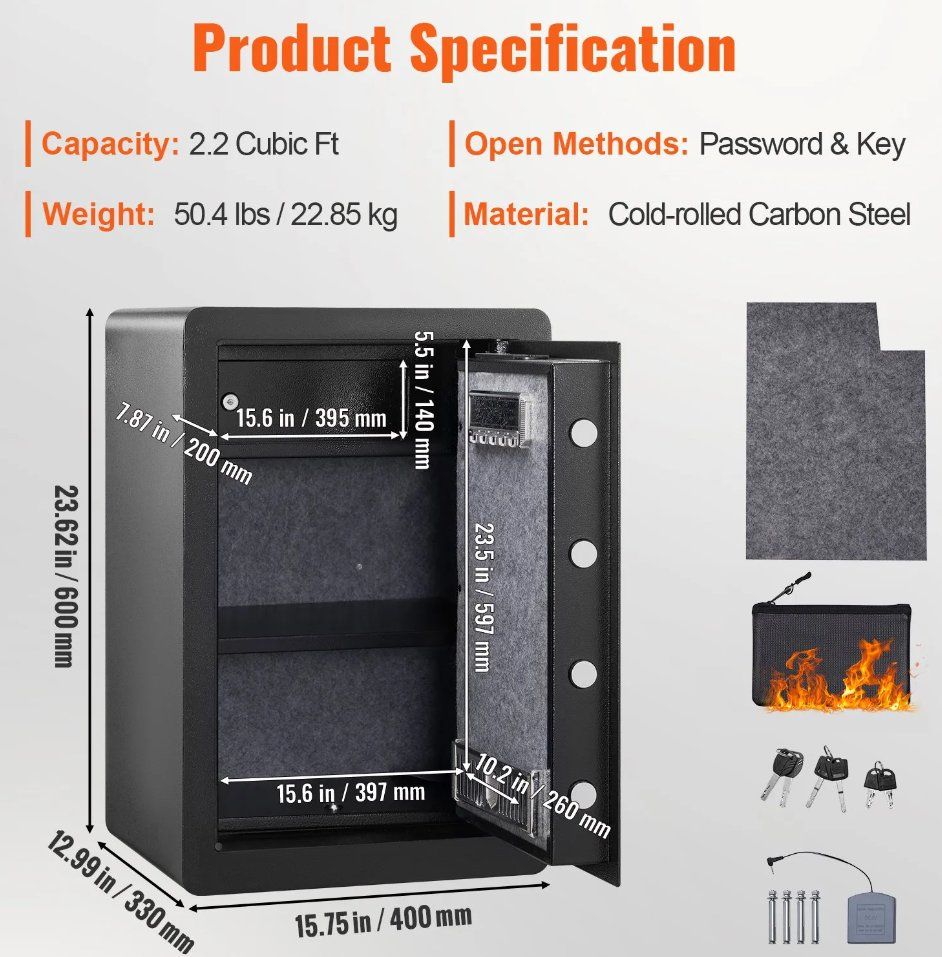 Casseforti: VEVOR Safe Tresor 62 L, Möbeltresor – Nuovo (secondo la descrizione) da Neuenhof venduto da archia