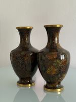 Wunderschönes Paar dekorativer Cloisonné-Vasen 