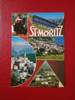 St.Moritz Graubünden mehrbildrig mit Bahn Schriftzug
