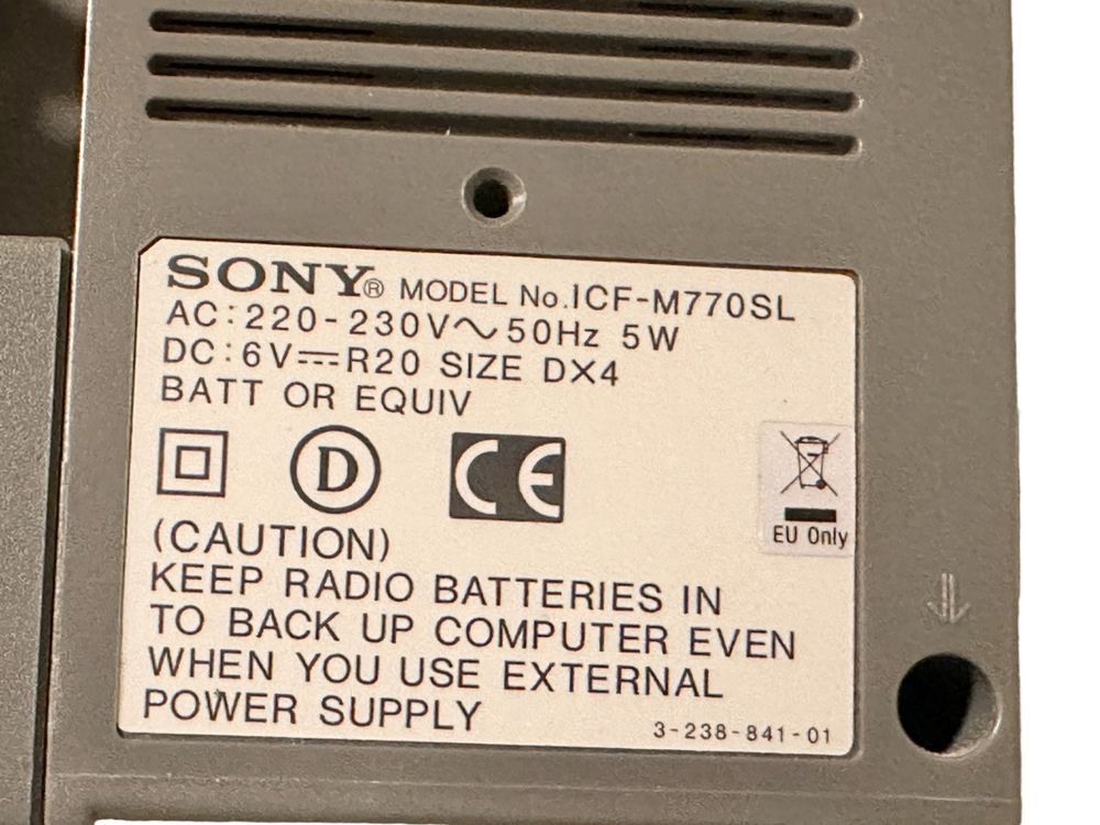 Radio Portable Sony ICF-M770SL - 3 Bandes FM/SW/LW, PLL Synthesized - Fonctionne