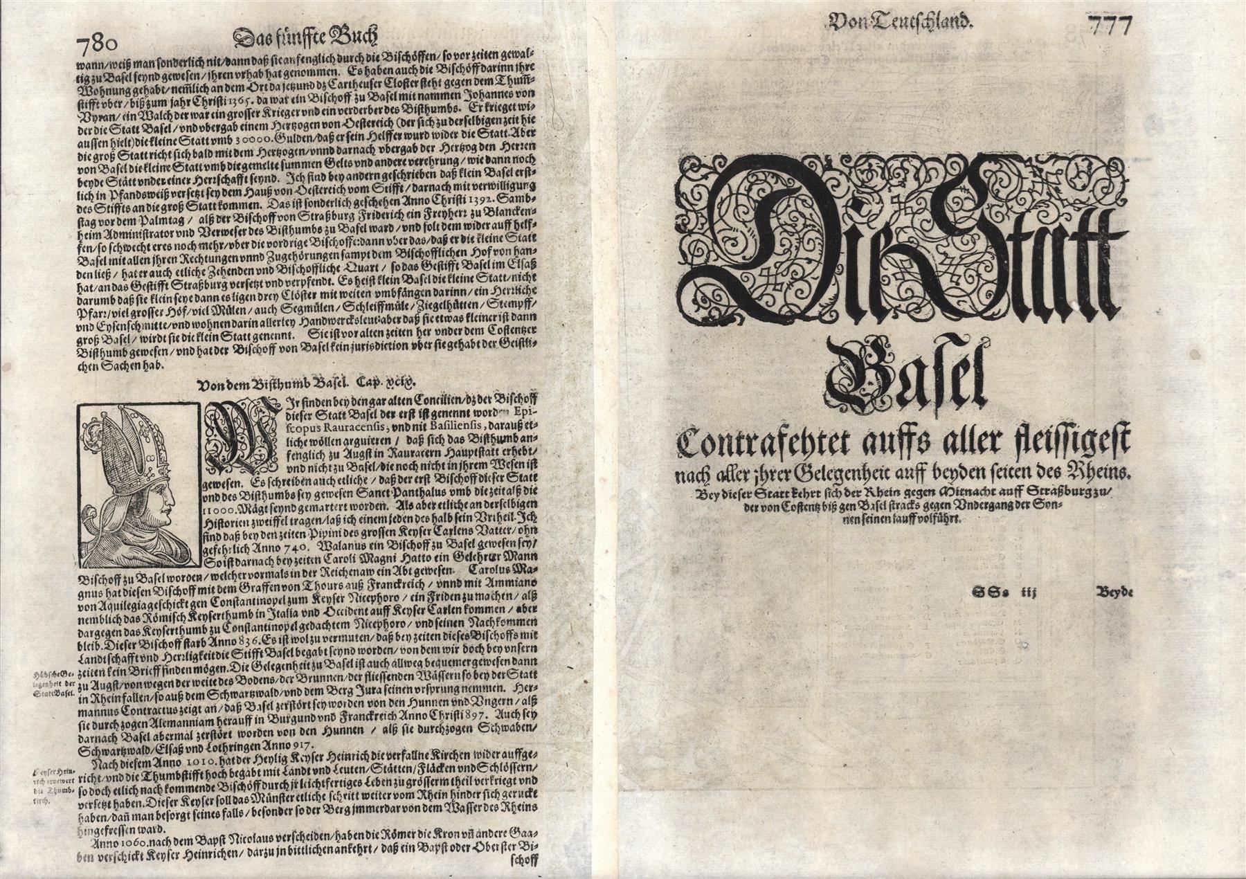 Incisioni: Basel  Originalholzschnitt um 1550 – Usato da Rafz venduto da Helvet32 1