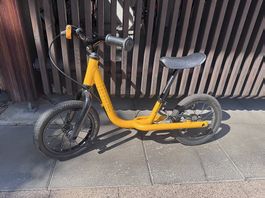 Draisienne enfant 12 pouces alu, jaune avec frein arrière.