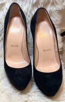 Christian Louboutin Plateau-Pumps, schwarz Wildleder, Gr. 37