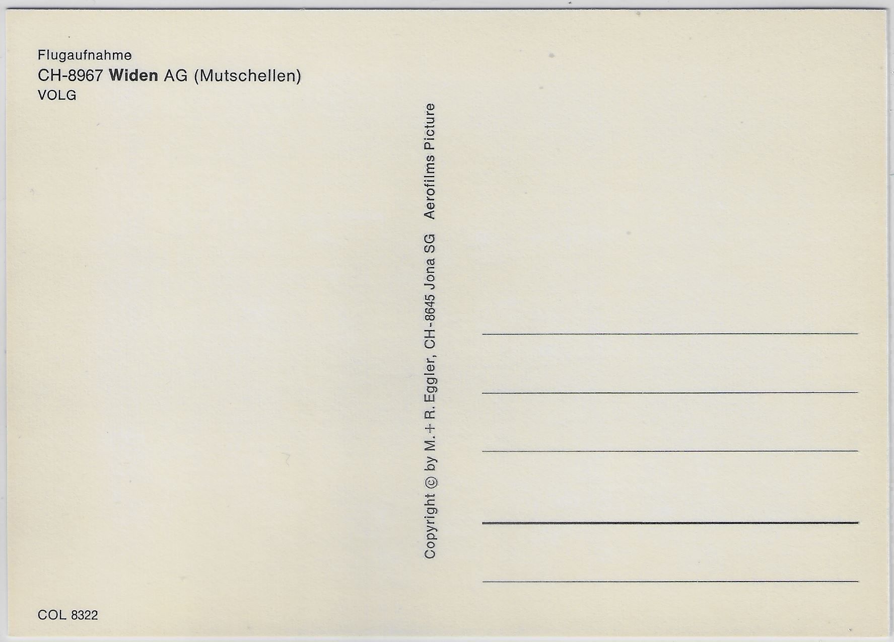 Cartoline postali: Flugaufnahme Widen AG - Mutschellen – Antico da Ettingen venduto da Kartenplanet 1