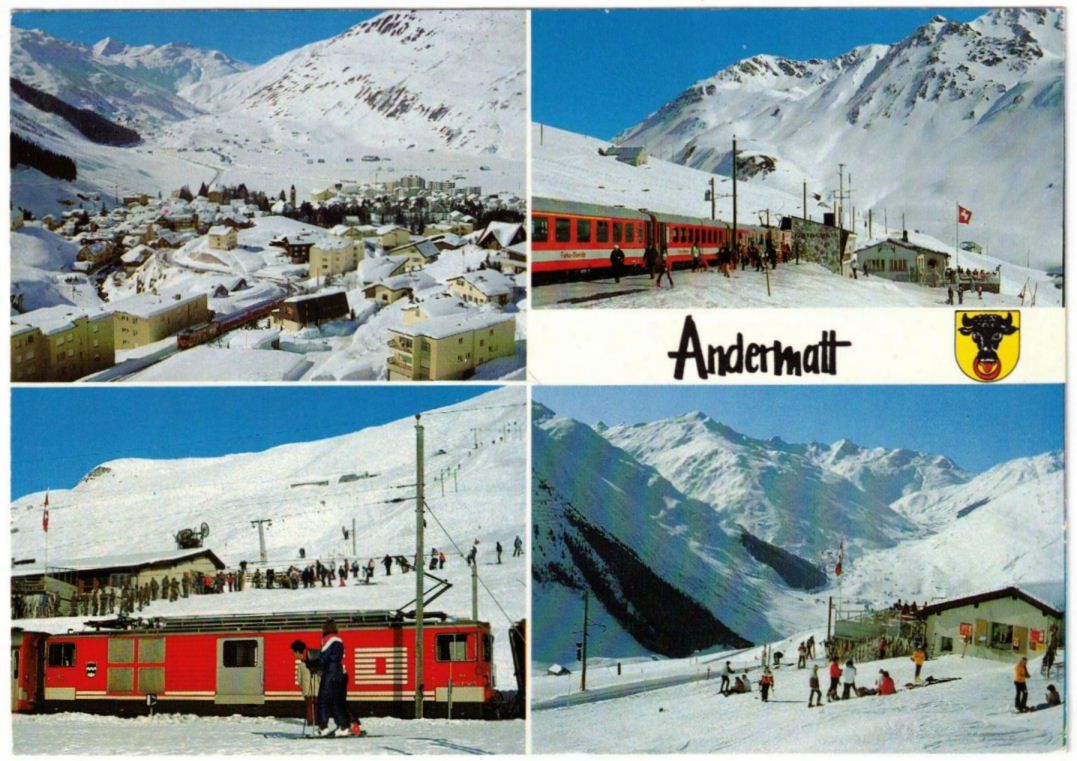 Cartoline postali: Andermatt - 4 Bild AK – Usato da Binningen venduto da Mountainrider