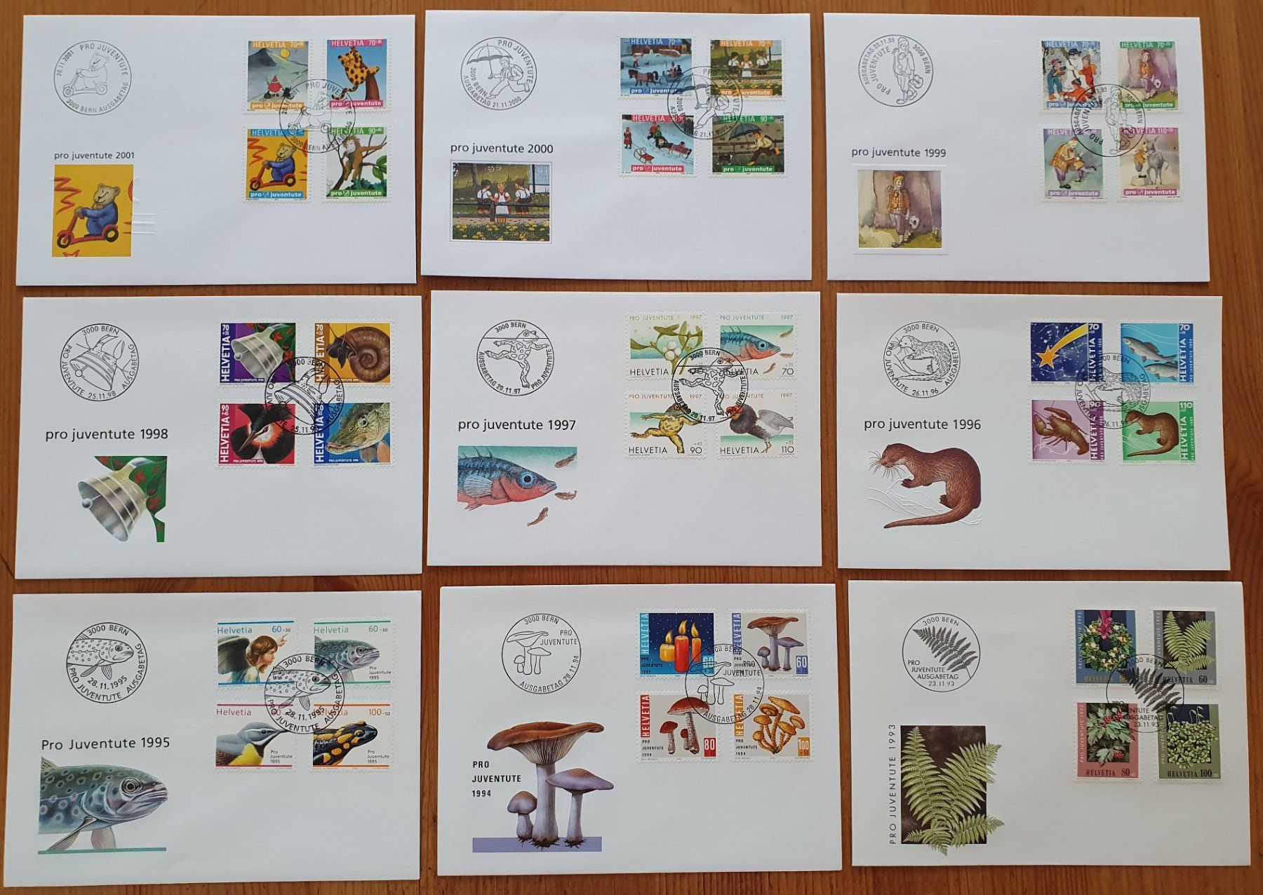 Tutti i francobolli: 52 Pro Juventute FDC 1960 - 2011 – Usato da Dällikon venduto da Minita 5