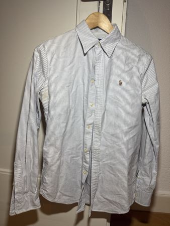 Ralph Lauren Hemd gestreift blau weiss mit Gebrauchsspuren