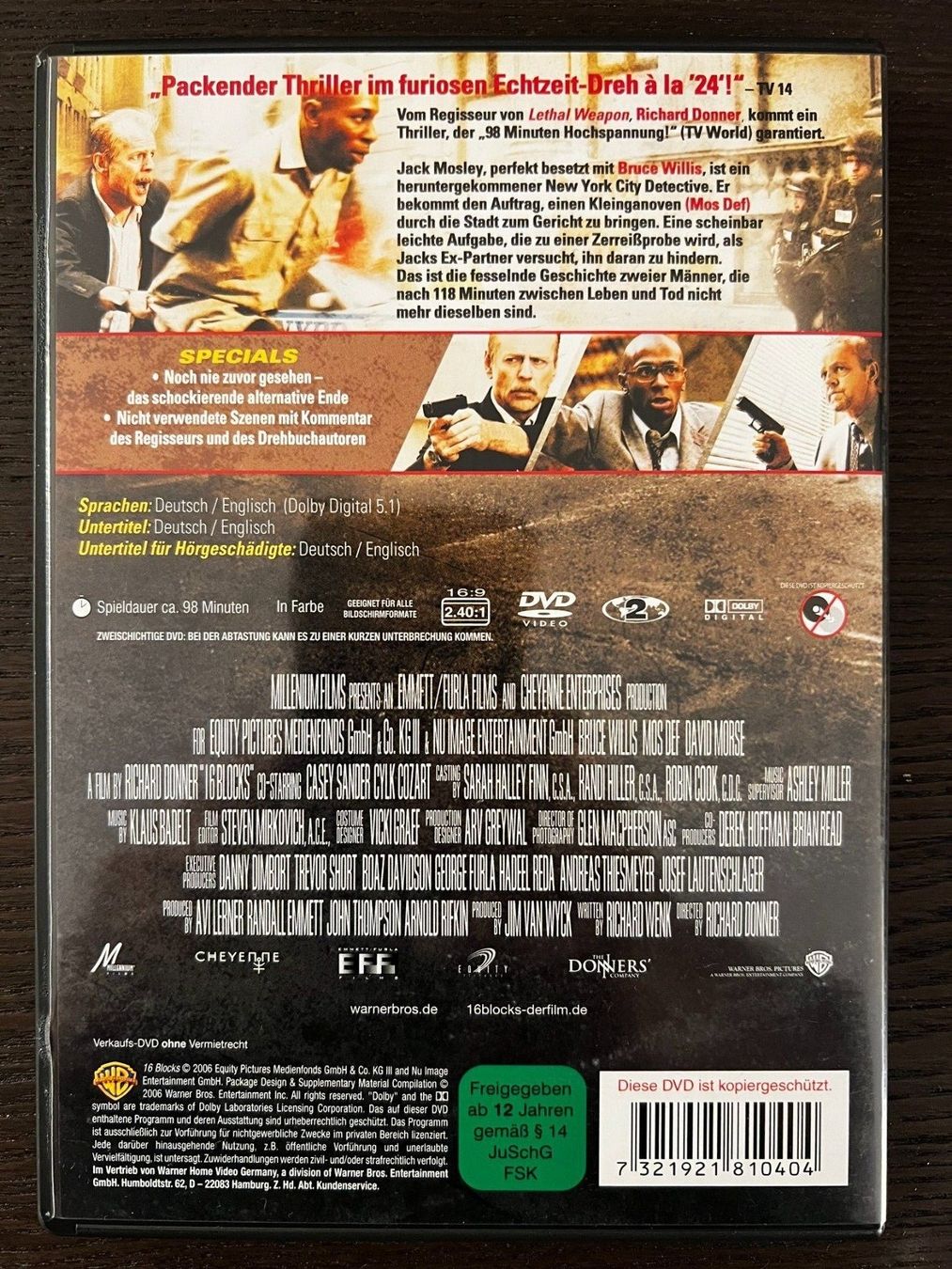 Tutti i DVDs: 16 Blocks – Usato da Zürich venduto da FilmFreunde 1