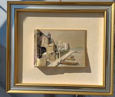 Gemälde. Signiert. 3D Relief -  Messing Darstellung.Italien