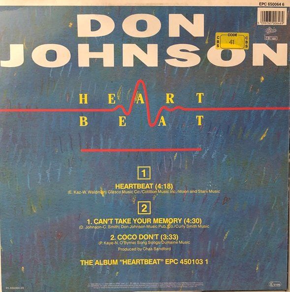Dischi in vinile: Don Johnson - Heartbeat (12''-Maxi Single) – Usato da Grüningen venduto da azulvinyl 1
