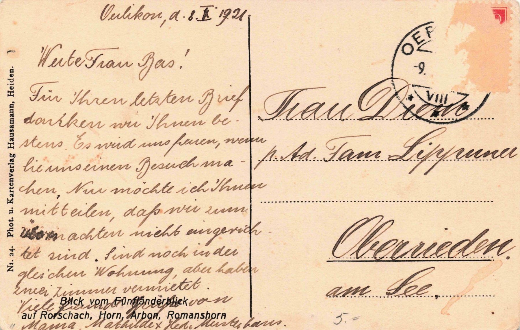 Cartoline postali: Rorschach hörn arbon romanshorn oe – Usato da Biasca venduto da Blenio71 1