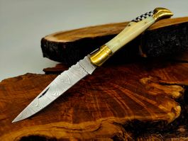 Laguiole Damast Messer Klappmesser echtes Damastmesser