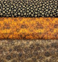 Patchworkstoff 3er Set bunte Pfoten