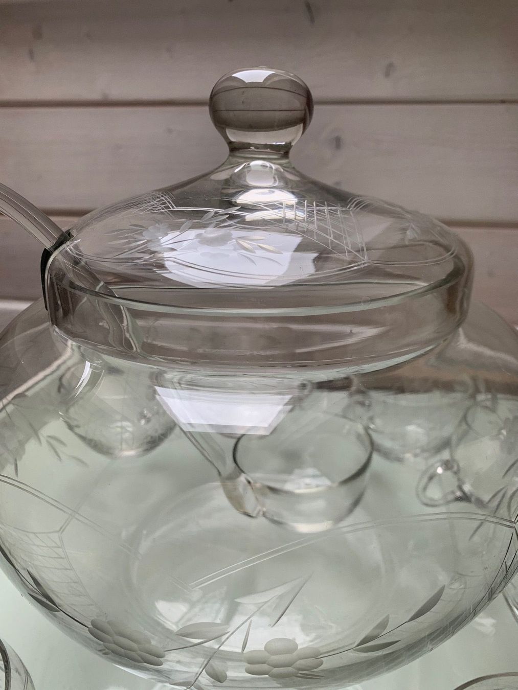 Bicchieri: Antik Crystal Party Punch Set &10 mugs. – Usato da Nuerensdorf venduto da gokden1336 2