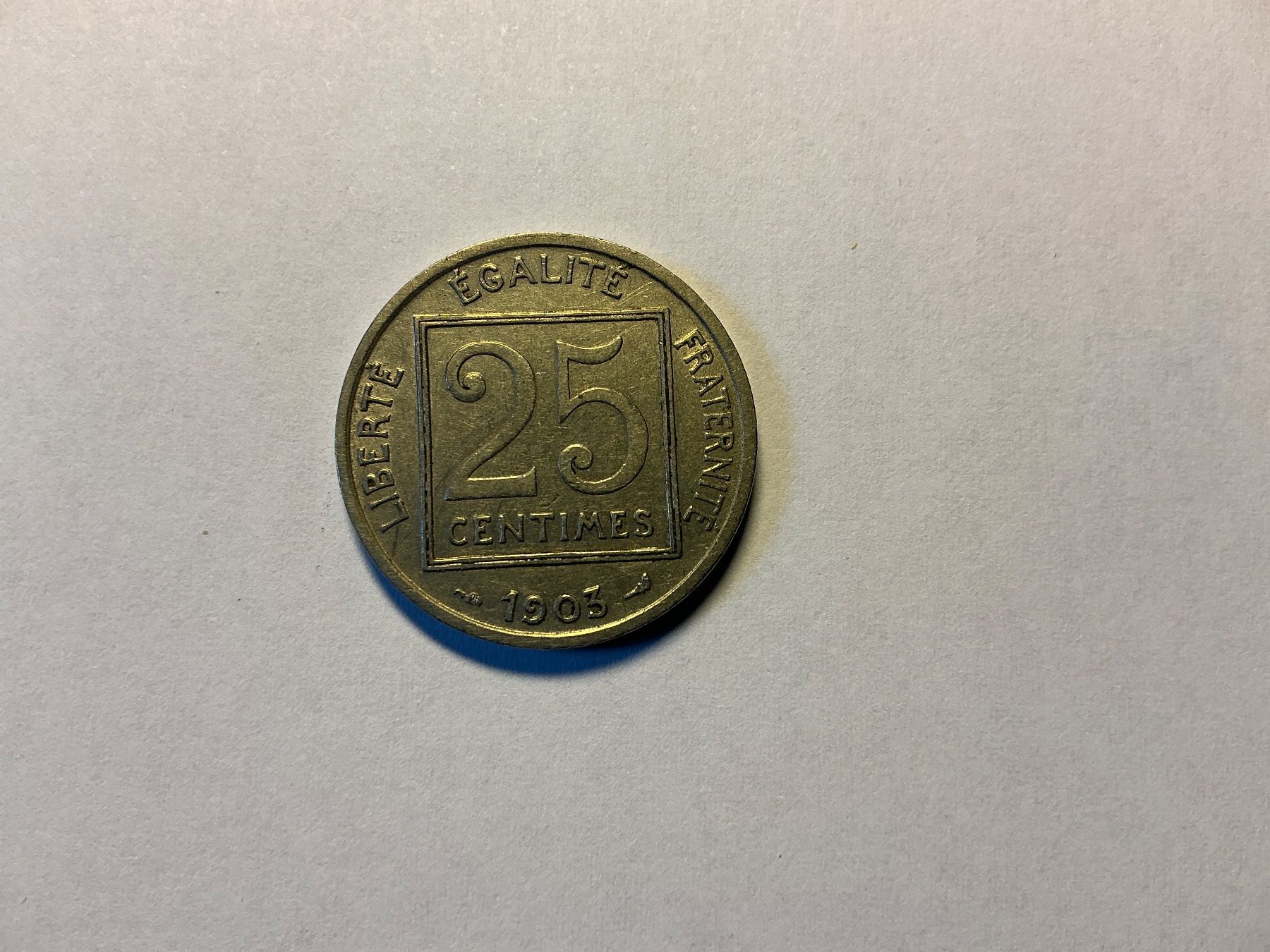 Alle Münzen: 25 Centimes 1903 République Francaise – Gebraucht aus Maur von 20hcodracir11