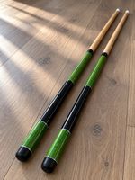Poolqueue / Billardqueue Set, 2 Stück, grün/schwarz