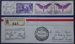 Sonderflug SF 29.12a mit Nr. 7 + 2 x 12, Kat. ca. 350.00