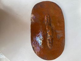 alter, ovaler Deckel (Ton/Keramik)