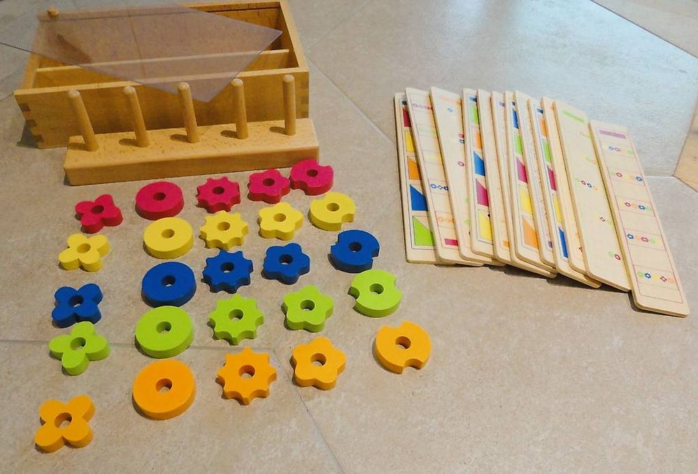 Jeu De Tri Montessori En Bois - Pour Enfants 1 An Et Plus - 34 Pièces Couleurs Et Formes - Avec Sac De Rangement - Éducatif, Voyage, Cadeau