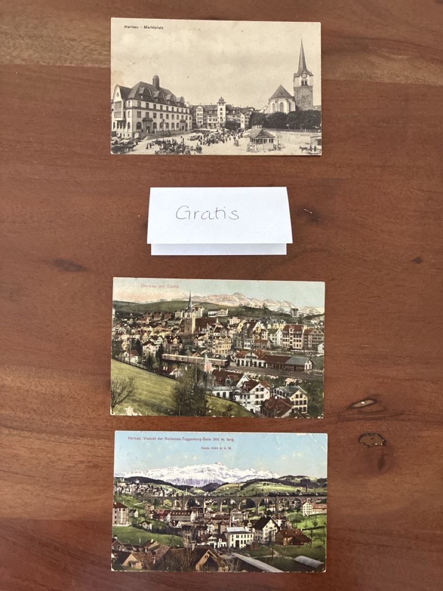 Cartoline postali: 8 Ansichtskarten Schweiz von Herisau AP.  B – Usato da Oftringen venduto da Cla.vD.74 2