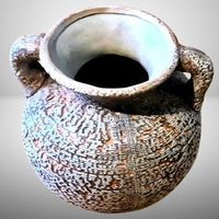 🩶Vintage Vase Studiokeramik Fat Lava Amphore Mid Century 💫