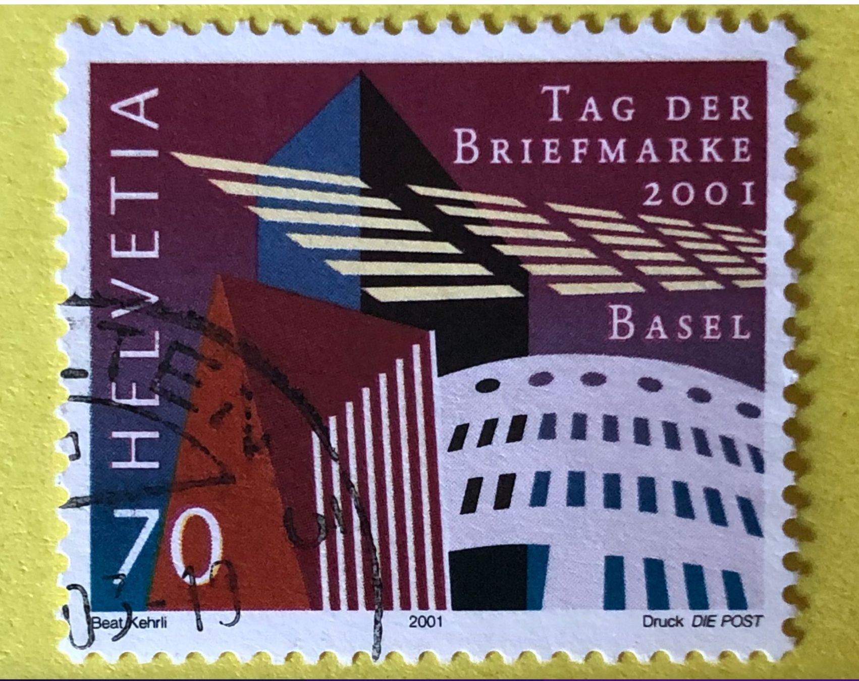 Tutti i francobolli: Nr.1038 GESTEMPELT Moderne Architektur in Basel 2001   – Usato da Aarau venduto da Billa007