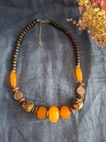 Collier Statement Bohème – Perles Effet Agate & Bois