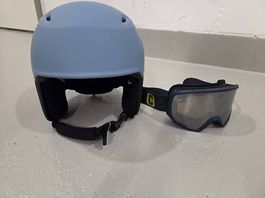 Skihelm + Skibrille 