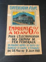 Vintage RARO POSTER SBB Schweiz Krokodil Electrification